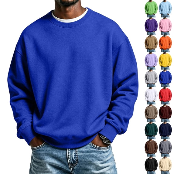 UDAUDU Men's Sweatshirts Lightweight Long Sleeve Crewneck Pullover Tops Lightweight Breathable Casual Street Y2k Travel Holiday Outdoor Running Walking Loungewear Clothes L
