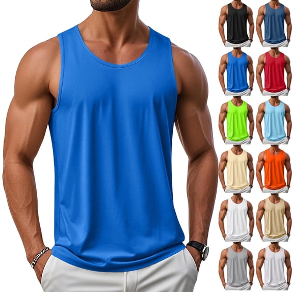 UDAUDU Men's UPF 50+ Tank Top Gym Workout Sleeveless Muscle Shirts Sun Protection Cut Off Shirts Quick Dry Sleeveless T Shirt 3XL