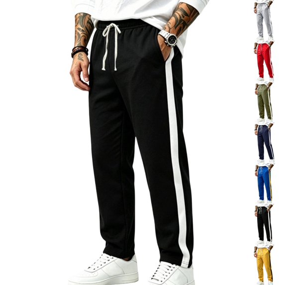 UDAUDU Men's Wide Leg Sweatpant Athletic Lounge Baggy Pants with Pockets Drawstring Trouser Casual Workout Open Bottom Sweatpant M