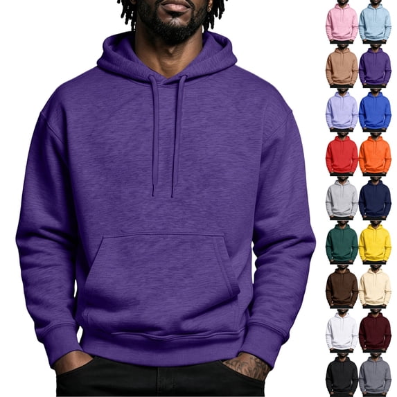 UDAUDU Mens Fleece Oversized Hoodie Pullover Sweatshirts Fall Winter Cozy Pullover Drawstring with Pocket Regular Fit Workout Travel Outfit XL
