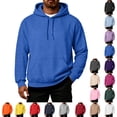thumbnail image 1 of UDAUDU Mens Hooded Sweatshirt Casual Relaxed Fit Thermal Fleece Pullover Hoodie Ribbed Cuffs Hem for Workout Outdoor Activities Royal Blue 2XL, 1 of 5