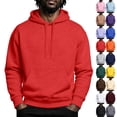thumbnail image 1 of UDAUDU Mens Hoodie Long Sleeve Loose Fit Fleece Sweatshirt Workout Running with Pocket Vintage Warm Comfortable Drop Shoulder Fashion Hoodie S, 1 of 9