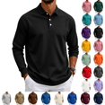 thumbnail image 1 of UDAUDU Mens Long Sleeve Polo Shirts 3 Button Casual Tee Collared Basic Business Work Pullover Shirts L, 1 of 9