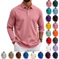 thumbnail image 1 of UDAUDU Mens Long Sleeve Polo Shirts Cotton Collared Shirts Casual Business Work Office Athletic Classic Fit Golf Shirts XL, 1 of 9