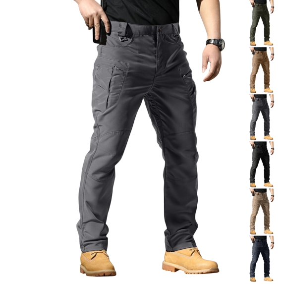 UDAUDU Mens Pants Ripstop Water Proof Hiking Cargo Pants Breathable Camping Fishing Construction Work Trousers S