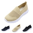 thumbnail image 1 of UDAUDU Orthopedic Casual Shoes for Women Arch Support Non Slip Slip on Work Shoes Lightweight Knitted Mesh Stretch Business Casual Shoes Comfort 2026 Orthopedic Shoes Beige, 1 of 8