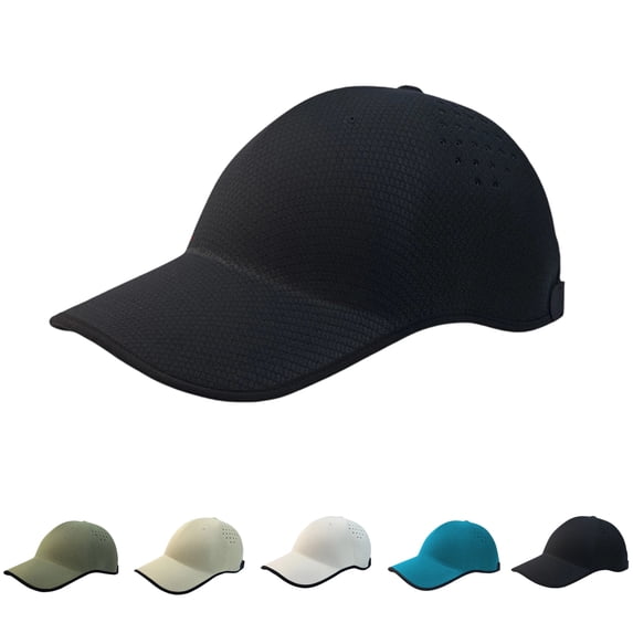UDAUDU Seamless Packable Baseball Cap for Men & Women Lightweight Sports Baseball Cap, Ultra-Breathable Washable & Portable Quick-Dry Hat for Golf Travel (Black)