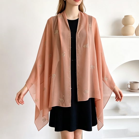 UDAUDU Shawls and Wraps for Evening Dresses Silk Embroidered Long Scarf Lightweight Wrap for Evening Party Fashion Shawl Wraps for Women Formal Watermelon Red