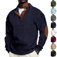 thumbnail image 1 of UDAUDU Sweater for Men Long Sleeve Stand Collar Trendy Sweatshirt Casual Quater Button Pullover Fashion Print Sweatshirts S, 1 of 7