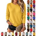 thumbnail image 1 of UDAUDU Sweaters for Women Long Sleeve Lightweight Crew Neck Soft Knit Wool Blend 2026 Fall Winer Business Tops L, 1 of 9
