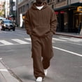 thumbnail image 1 of UDAUDU Sweatsuits for Men 2 Piece Cargo Sweatpants Matching Workout Casual Hoodie Sets Fall Winter Sweatsuit Set with Pocket Brown M, 1 of 6