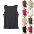thumbnail image 1 of UDAUDU Tank Top for Women Sleeveless Ribbed Knit Summer Basic Tops Going Out Casual Tank Tops Undershirts Dark Gray XL, 1 of 6