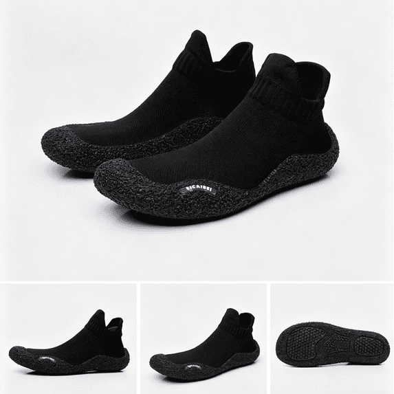 UDAUDU Water Shoes for Women Barefoot Sock Shoes Hiking Slip On Fitness Shoes Multi-Purpose & Ultra-Portable Water Footwear Black Women 5.5-6.5/Men 4.5-5.5