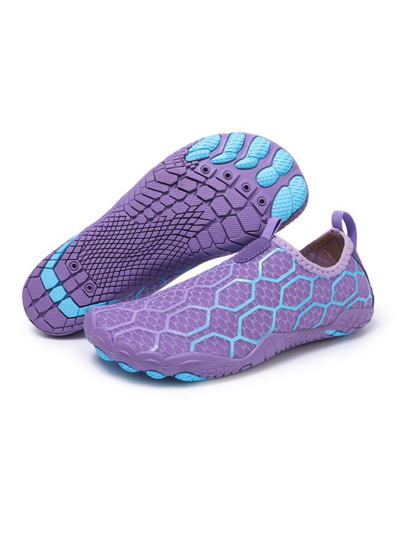 Water Shoes for Women & Men Swim Shoes Comfortable Barefoot Aqua Swim Socks Flexible Vacation Beach Shoes Quickly-Dry Non Slip Slip on 2026 Water Shoes Purple