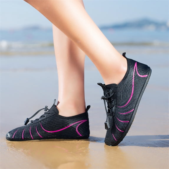 UDAUDU Water Shoes for Women Men Swim Shoes Comfortable Barefoot Aqua Swim Socks Running Diving Snorkeling Surfing Exercise Sport Shors Quickly Dry Non Slip Slip on 2026 Water Shoes Hot Pink