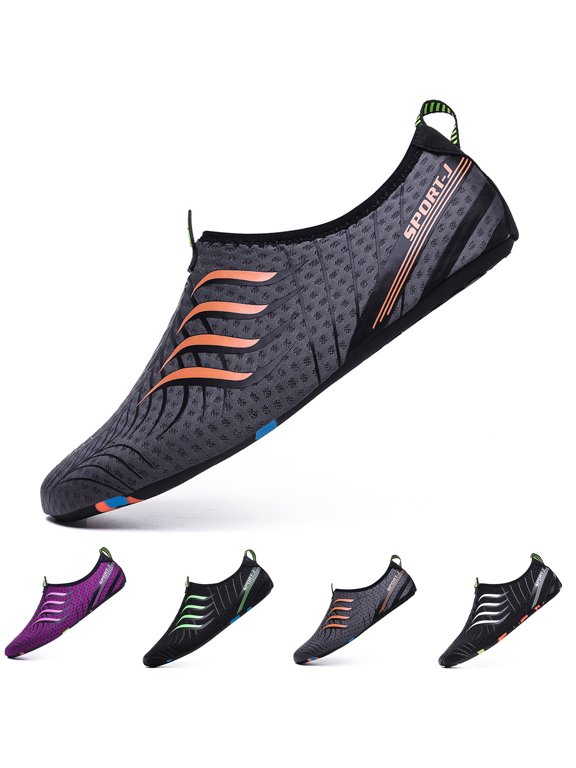 Water Sports Shoes for Women Men Swim Pool Comfortable Barefoot Aqua Swim Socks Running Diving Snorkeling Surfing Exercise Beach Shoes Quickly-Dry Non Slip Slip on Water Shoes Saffron