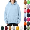 thumbnail image 1 of UDAUDU Women Oversized Hoodie Long Sleeve Fleece Y2K Hoodie with Kangaroo Pockets Casual Fall Trendy Sweatshirts Preppy Sweatshirt Sky Blue XL, 1 of 6
