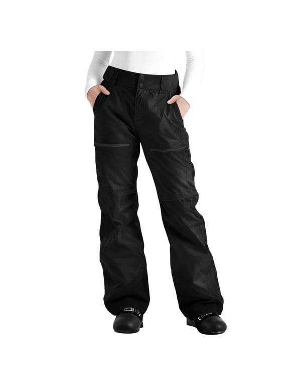 Women Snow Pants Waterproof Windproof 2026 Winter Ski Pants with Reinforced Cuffs with Pockets Black 2XL