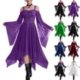thumbnail image 1 of UDAUDU Women Witch Dress Halloween Dresses Woman Renaissance Medieval Vampire Butterfly Sleeve 2026 Halloween Costumes Mesh Gothic Outfit Purple S, 1 of 8