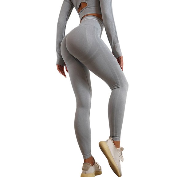 UDAUDU Women's High Waist Yoga Pants Workout Seamless Butt Lift Scrunch Booty Leggings Gym Fitness 2026 Sport Active Pants Gray L