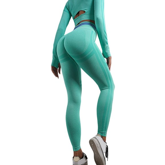UDAUDU Women's High Waist Yoga Pants Workout Seamless Butt Lift Scrunch Booty Leggings Gym Fitness 2026 Sport Active Pants Light Green M