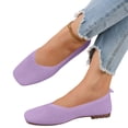 thumbnail image 1 of UDAUDU Women's Knit Ballet Flats Breathable Slip On Shoes Square Toe Business Casual Flats Comfortable Dressy Walking Shoes Purple 10 Wide, 1 of 6