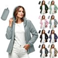thumbnail image 1 of UDAUDU Women's Lightweight Waterproof Rain Jacket Hooded Packable Windbreaker for Hiking Travel Fishing Gray 3XL, 1 of 10