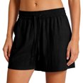 thumbnail image 1 of UDAUDU Women's Running Shorts Quick Dry Athletic Shorts 2026 Summer Baggy Drawstring Knee Length Wide Leg Pants with Pockets Black 2XL, 1 of 5