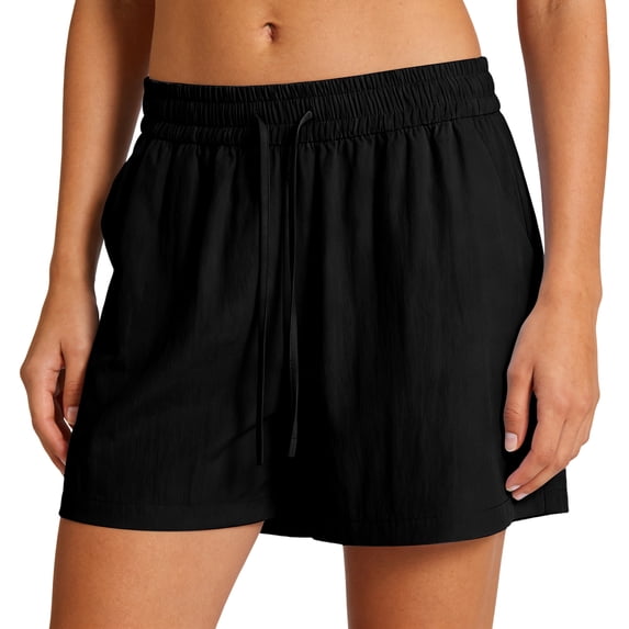 UDAUDU Women's Running Shorts Quick Dry Athletic Shorts 2026 Summer Baggy Drawstring Knee Length Wide Leg Pants with Pockets Black 2XL