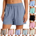 thumbnail image 1 of UDAUDU Women's Running Shorts Quick Dry Athletic Shorts 2026 Summer Baggy Drawstring Knee Length Wide Leg Pants with Pockets Dark Gray M, 1 of 6