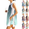 thumbnail image 1 of UDAUDU Women's Summer 2 Piece Outfits Gradient Boho Sleeveless Crew Neck Pullover Tops Lounge Set Tracksuit Casual Shorts Matching Sets with Pocket Cyan 2XL, 1 of 6
