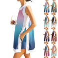 thumbnail image 1 of UDAUDU Women's Summer 2 Piece Outfits Gradient Vacation Sleeveless Crew Neck Pullover Tops Lounge Set Casual Shorts Matching Shorts with Pocket Blue L, 1 of 7