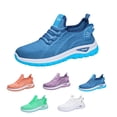 thumbnail image 1 of UDAUDU Women's Tennis Running Walking Shoes Non Slip Slip on Casual Non Slip Athletic Workout Gym Orthopedic Sneakers Comfort Lightweight Breathable Mesh Jogging Work Sports Outdoor Shoes Blue Size 7, 1 of 6