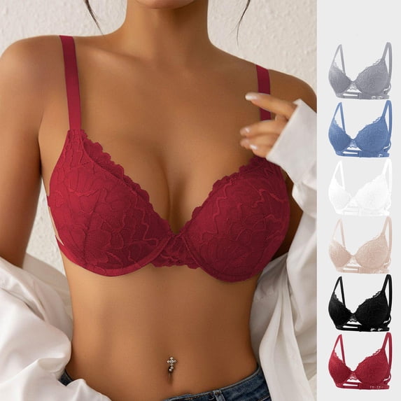 UDAUDU Women's Underwire Bra 2026 Ultimate Smoothing Convertible T-Shirt Comfortable Bra Lightweight Push Up Everyday Bras Red 34C