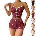 thumbnail image 1 of UDAUDU Womens 2 Piece Pajama Set Heart Print Cami Top and Shorts Lounge Pjs Set Cute Sleepwear Outfits XL, 1 of 8