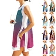 thumbnail image 1 of UDAUDU Womens 2 Piece Sets Gradient Boho Sleeveless Crew Neck Pullover Tops Lounge Set Casual Shorts Matching Sets with Pocket Hot Pink L, 1 of 7