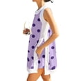 thumbnail image 1 of UDAUDU Womens 2 Piece Sets Polka Dot Vacation Sleeveless Crew Neck Pullover Top Lounge Set Casual Shorts Matching Set with Pocket Purple M, 1 of 6