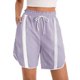 thumbnail image 1 of UDAUDU Womens Baggy Cargo Shorts Casual Wide Leg Knee Length Drawstring Elastic Waist 2026 Workout Trendy Running Athletic Yoga Shorts Light Purple 2XL, 1 of 6