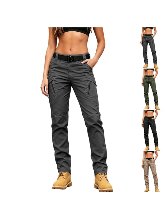 Womens Cargo Pants with Pockets Waterproof Hiking Slim Fit Trousers Casual Outdoor Hiking Pants 2XL