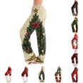 thumbnail image 1 of UDAUDU Womens Christmas Pajamas Pants Funny Christmas Print Wide Leg Lounge Pants Drawstring Stretch Casual Fall Pajama Pants S, 1 of 6