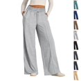 thumbnail image 1 of UDAUDU Womens Fleece Sweatpants Wide Leg Sweat Pants Fall Winter Baggy Drawstring High Waist Pant with Pockets M, 1 of 8