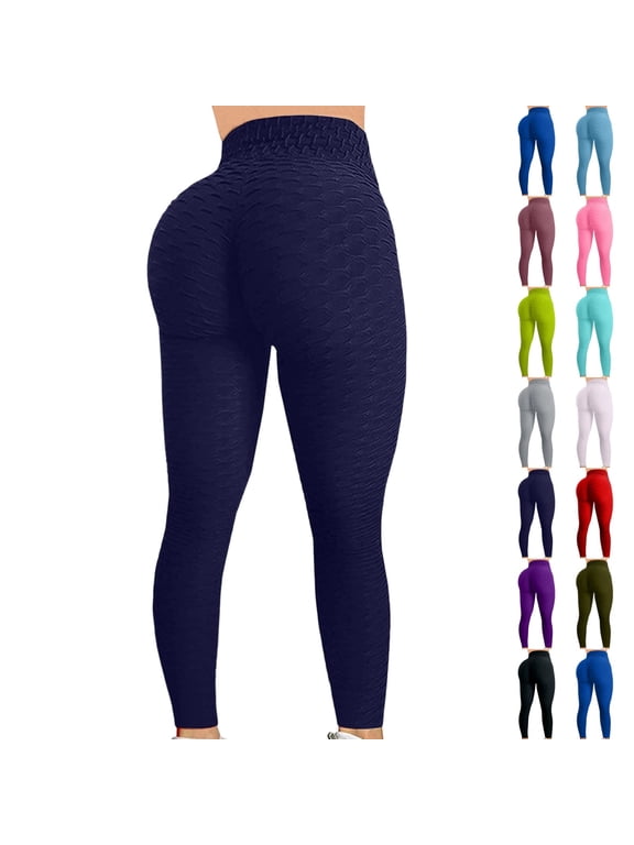 Womens High Waist Leggings Textured Comfy Soft Butt Lifting Lightweight Leggings Booty Scrunch Workout Gym Yoga Pants 2XL