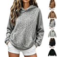 thumbnail image 1 of UDAUDU Womens Leopard Hoodie Oversized Y2k Fleece Hoodies Trendy Pullover Sweatshirts with Pockets Drop Shoulder Fall Winter Streetwear Daily Outfit XL, 1 of 5