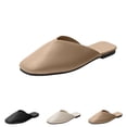 thumbnail image 1 of UDAUDU Womens Mules Loafers Square Toe Slip On Closed Toe Mule Flats Non Slip Casual Slides Shoes Soft Breathable Backless Loafers Khaki Size 5.5, 1 of 7