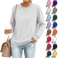 thumbnail image 1 of UDAUDU Womens Oversized Sweatshirts Long Sleeve Shirts 2026 Fall Tops | Crewneck, Lightweight Soft Stretchy Material, Loose Fitted Workout Gym Basic Tee, Fall Winter Fashion Y2k Tunic Light Gray 3XL, 1 of 8