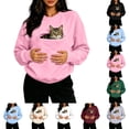 thumbnail image 1 of UDAUDU Womens Pet Pouch Hoodies with Pockets Oversized Pet Hoodies Casual Lightweight Dog Pouch Fall Winter Hooded Sweatshirt Pink L, 1 of 5