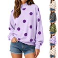 thumbnail image 1 of UDAUDU Womens Polka Dot Sweatshirts Mock Neck Long Sleeve Pullover Tops Oversized Y2K 2026 Fall Fashion Outfits Loose Fit Cute Casual Sweatshirt 2XL, 1 of 6