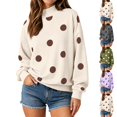 thumbnail image 1 of UDAUDU Womens Polka Dot Sweatshirts Mock Neck Long Sleeve Pullover Tops Oversized Y2K 2026 Fall Fashion Outfits Loose Fit Cute Casual Sweatshirt S, 1 of 6
