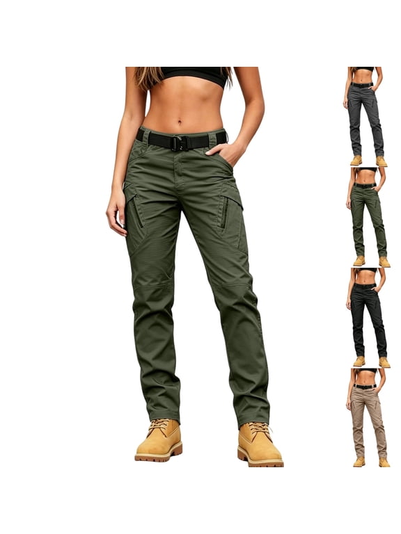 Womens Waterproof Cargo Pants Flex Stretch Quick Dry Hiking Work Trousers with Pockets 3XL