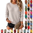 thumbnail image 1 of UDAUDU Womens Wool Blend Sweater Crewneck Casual Long Sleeve Soft Knit Tops Fashion Pullover Lightweight Business Clothing 2XL, 1 of 9